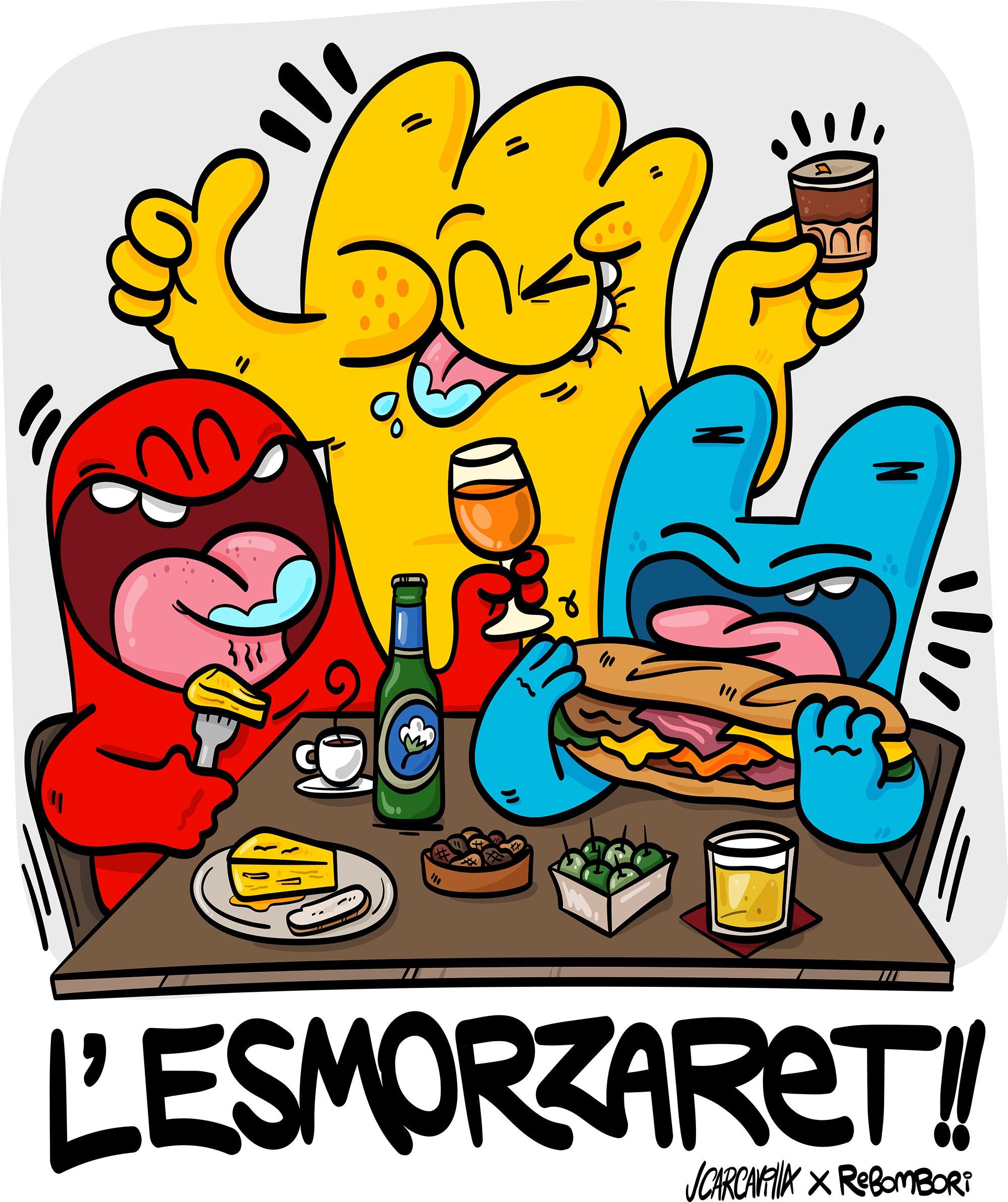 Camiseta "L'esmorzaret" | 100% algodón orgánico | by JCarcavilla x Rebombori - Rebombori.es